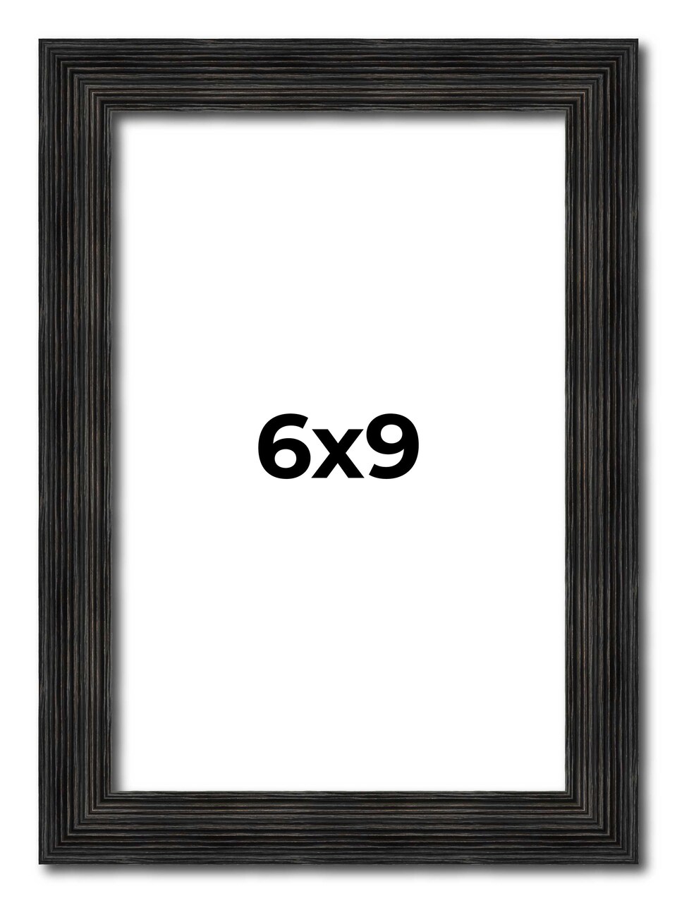 6x9 Thin Barnwood Picture Frame with UV-Resistant Acrylic & Acid Free Backing, Available in 2 Paint Finishes - Grey and Black